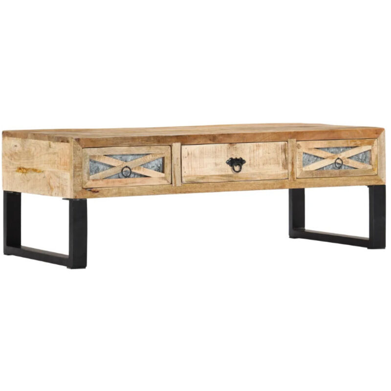 Vidaxl table basse 110 x 50 x 38 cm bois de manguier massif 282760