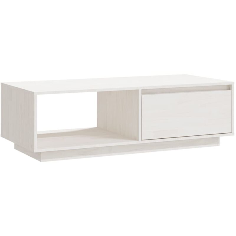 Vidaxl - Table basse blanc 110x50x33,5 cm bois de pin massif