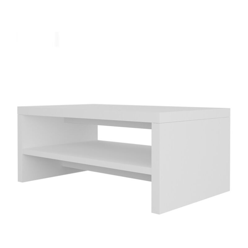 Meublorama - Table basse 110x60 collection rio. Meuble design coloris blanc. - Blanc