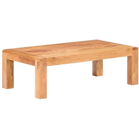 Table basse 110x60x35 cm Bois d'acacia massif vidaXL - Blanc