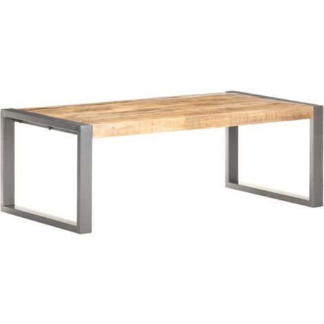 Bois Solide Table Basse Table d'Appoint Salon Canapé Maison Gris/Noir vidaXL