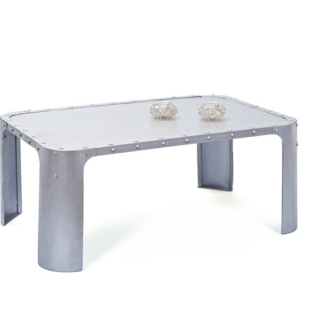Table basse 110x70x45 cm en métal argenté