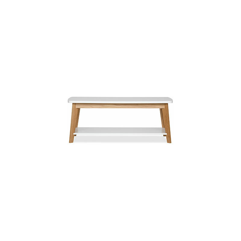Table basse 115x65x45 cm décor chêne naturel et blanc - kunda