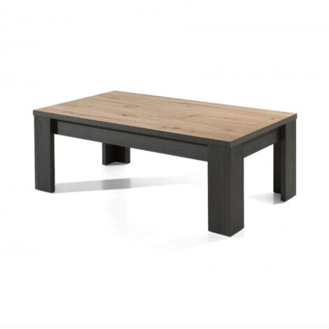 Table basse 120 cm décor naturel et gris foncé - BERINE