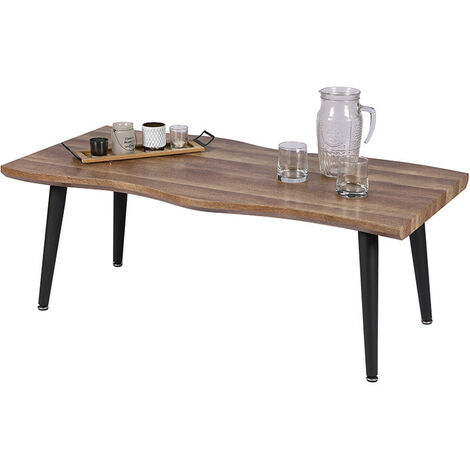 Table basse 120 cm pieds métal noir Megeve