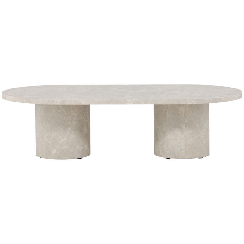 Venture Home - Table basse ovale effet marbre 120x60cm - Beige - Narvik Venture Home - Table basse ovale effet marbre 120x60cm - Beige - Narvik
