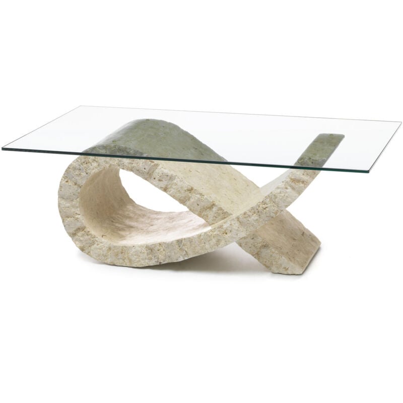 Webmarketpoint - fiocco Table basse (120 x 70 Transparent) en verre trempé blanc