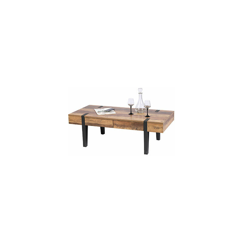 M&s - Table basse 120x55x40 cm en bois et métal - VANOISE