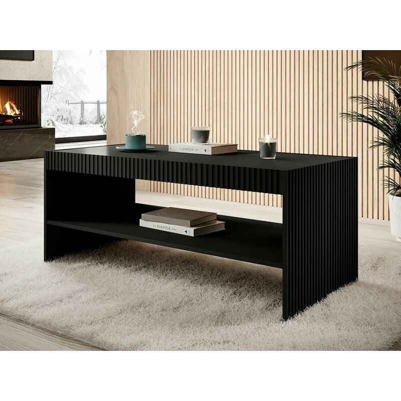 Table basse 120x57cm PALACE Noir design moderne de haute qualité