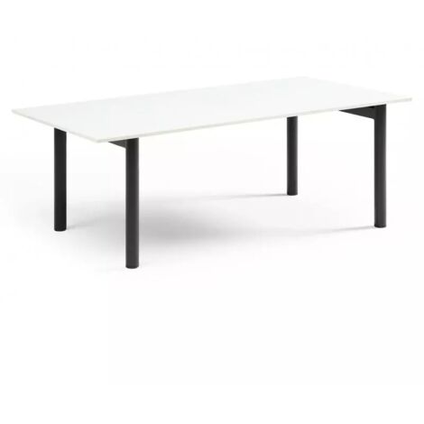 Table basse 120x60 cm céramique blanc pieds droits - OREGON 09