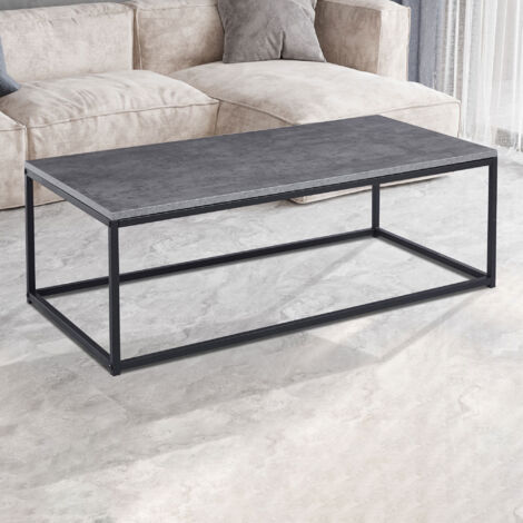 Table basse 120x60x40 cm décor effet pierre gris - DALLIZ