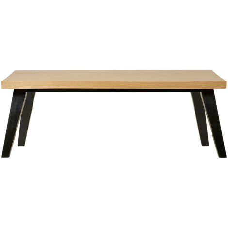 Table basse 120x60x42 cm effet chêne et pieds noir