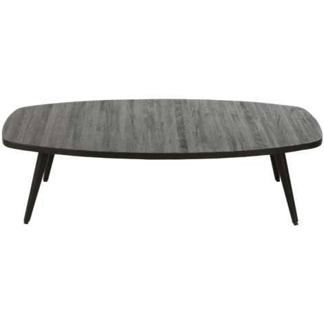 Table basse 120x70x30 cm en teck et métal noir - DOXY