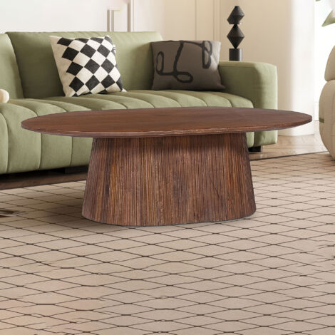 Table basse 120x70x37 cm en manguier marron - MAGUEL