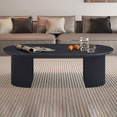 Table basse 120x70x38 cm décor chêne brun - LARON