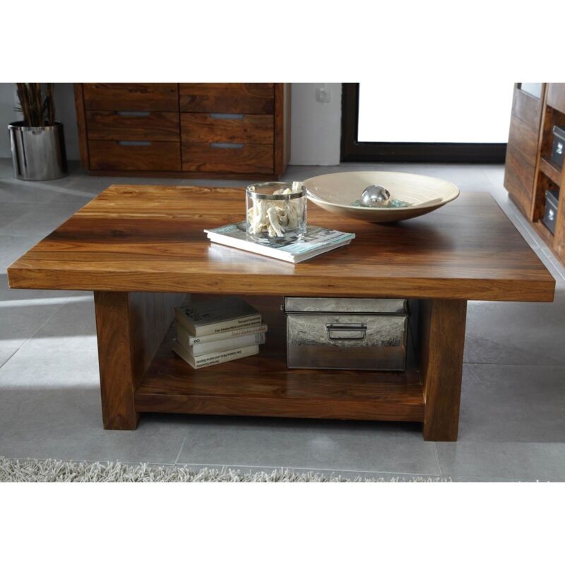 Massivmoebel24.de - Table basse 120x85 Palissandre laqué Noisette DUKE #119 - brun