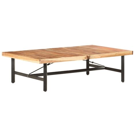 Table basse 104x69x30 en bois massif d'acacia et métal