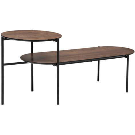 Table Basse 2 Niveaux "Kemi" 118cm Marron