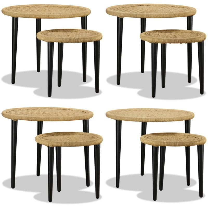 Vidaxl - Table basse 2 pcs jute naturelle - Table Basse - Meubles De Salon - Table D'appoint - Décoration Intérieure - Style Rustique - Home & Living