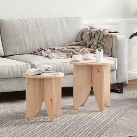 Table basse 2 pcs-Table Salon Naturel 41,5 x 41,5 x 44 cm 712161