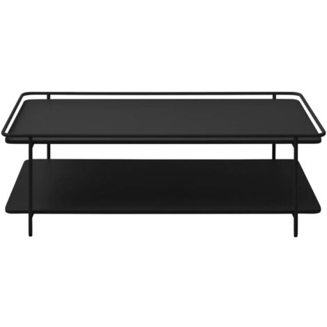 Table basse 2 plateaux en métal - Noir - Saranda