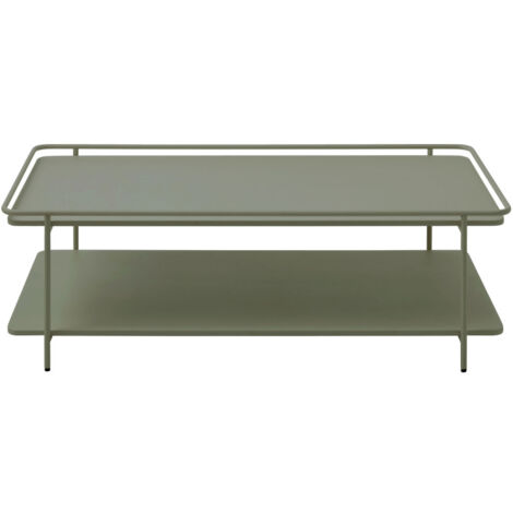 Table basse 2 plateaux en métal - Vert olive - Saranda