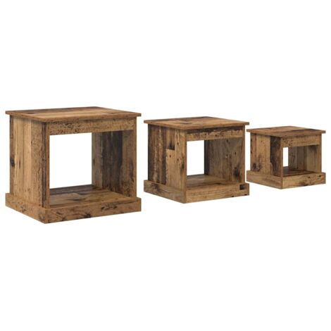 Table basse 3 pcs Bois Ancien Bois d'ingénierie CFW441736