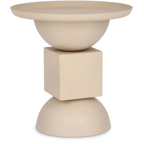 Table basse 40,5x40,5x41,5 cm en acier beige - GREZZO