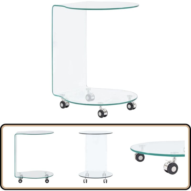 Vidaxl - Table basse 45x40x58 cm Verre trempé - Table Basse Design Moderne - Table Basse Verre Trempé - Meuble Salon Tendance - Table D'appoint