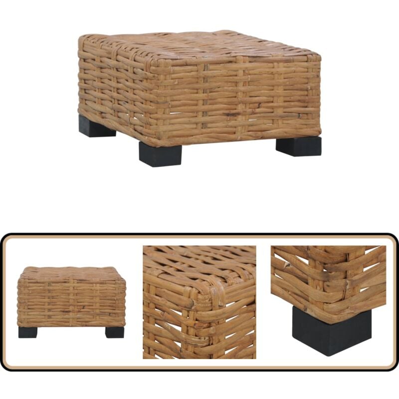 Table basse 47x47x28 cm rotin naturel - Table Basse - Meuble De Jardin - Mobilier Extérieur - Rotin Naturel - Acacia