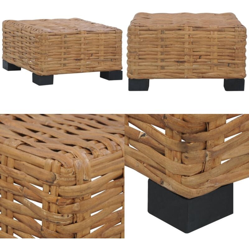 Table basse 47x47x28 cm rotin naturel - Table Basse - Meuble De Jardin - Mobilier Extérieur - Rotin Naturel - Acacia - Home & Living