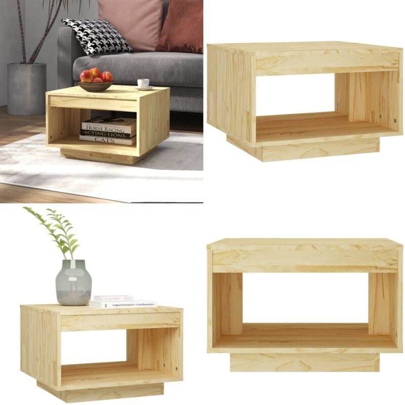 Table basse 50x50x33,5 cm bois de pin massif - Table Basse - Meuble Salon - Table D'appoint - Bois Massif - Pin - Home & Living