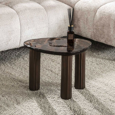 Table basse 51x37x35 cm en verre étiré bronze antique - ATILY