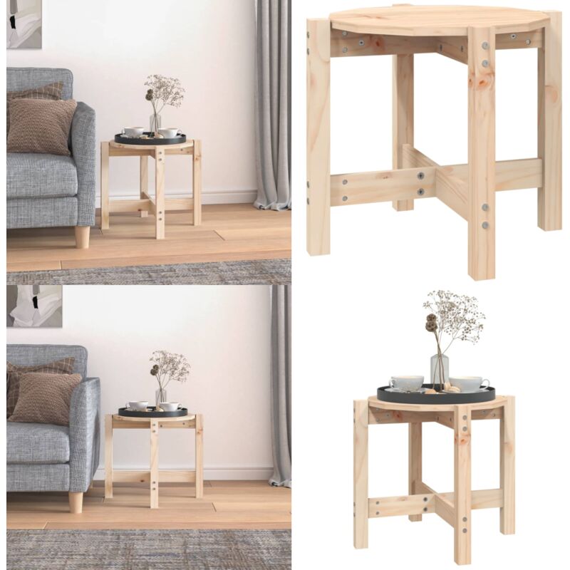 Vidaxl - Table basse ø 52,5x45 cm Bois massif de pin - Table Basse - Meuble Salon - Table D'appoint - Table Ronde - Bois Massif - Home & Living