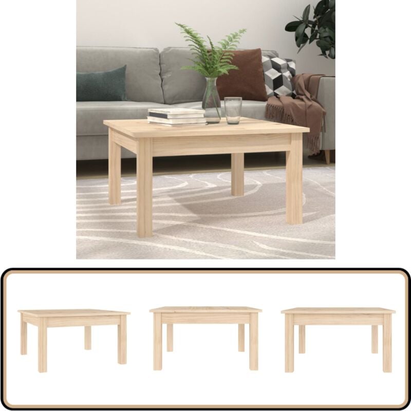 Table basse 55x55x30 cm Bois massif de pin - Table Basse - Meuble tv - Table D'appoint - Table Ronde - Bois Massif