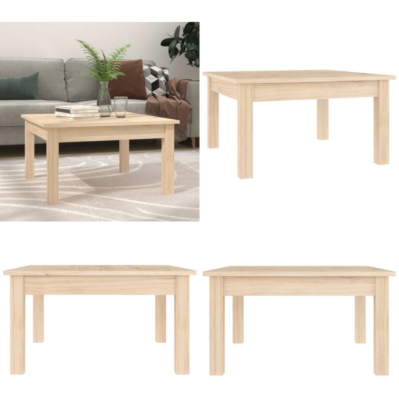 Table basse 55x55x30 cm Bois massif de pin - Table Basse - Meuble tv - Table D'appoint - Table Ronde - Bois Massif - Home & Living