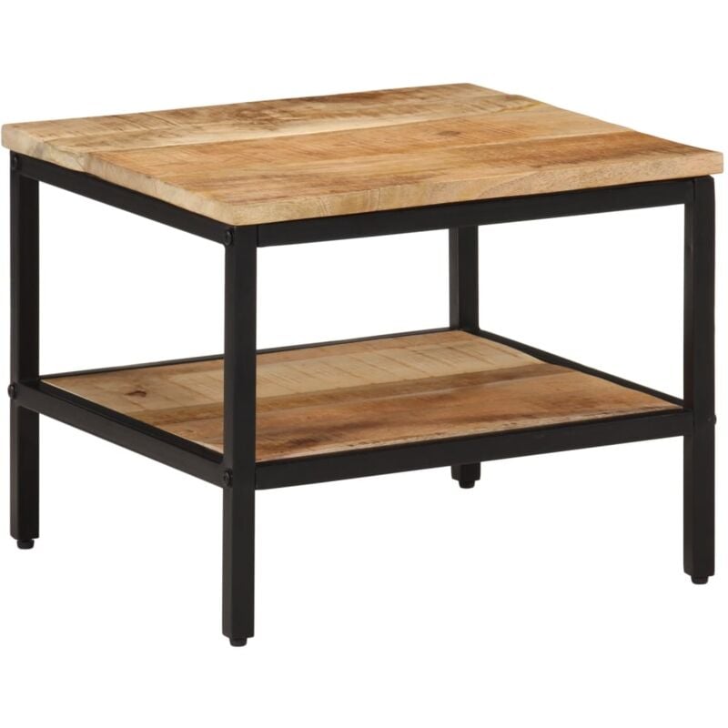 Table basse 45x45x35 cm bois de manguier massif brut vidaXL