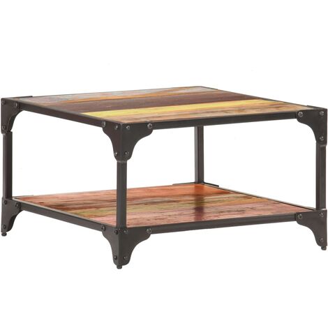Table basse 60x60x35 Bois de récupération massif 2