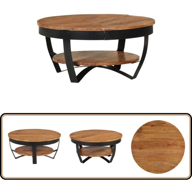 Vidaxl - Table basse 65x65x32 cm Bois d'acacia solide - Table Basse Industrielle - Table Basse Design - Table Basse Acacia - Table Basse Vintage