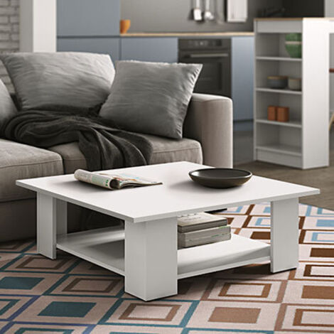 Table basse 67x67x31 cm blanche - MODERN