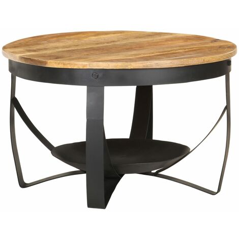Table basse Ø68x43 Bois de manguier brut