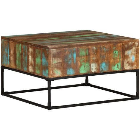 Table basse 68x68x41 cm Bois de récupération solide
