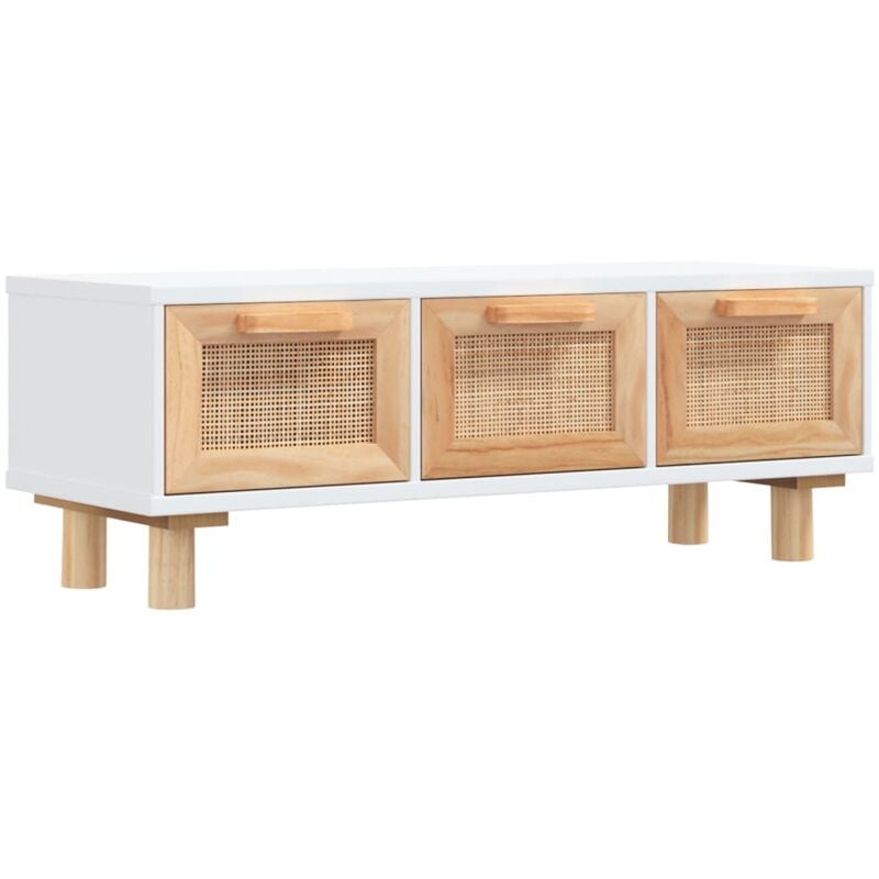 Vidaxl - Table basse Blanc 80x40x30 cm Bois d'ingénierie et pin massif