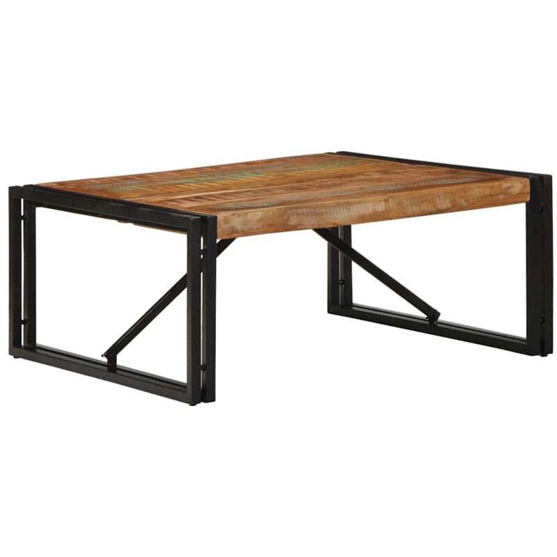 Vidaxl - Table basse multicolore 80x80x35 cm bois de récupération massif