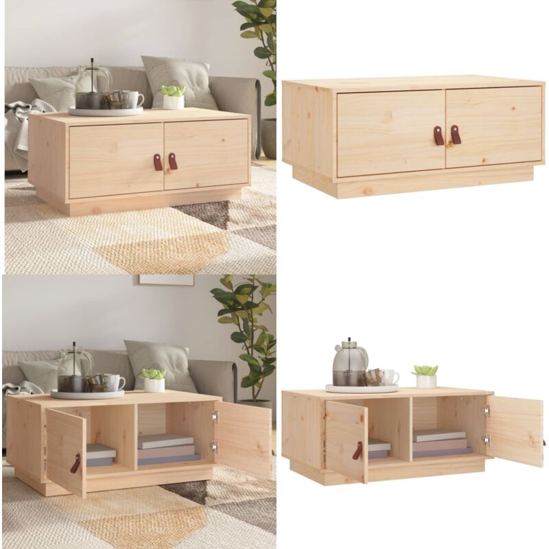 Table basse 80x50x35 cm Bois massif de pin - Table Basse - Meuble Salon - Table D'appoint - Table En Bois - Table Design - Home & Living