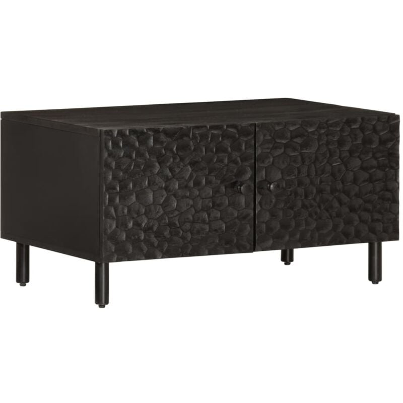 Table basse noir 80x50x40 cm bois massif de manguier vidaXL