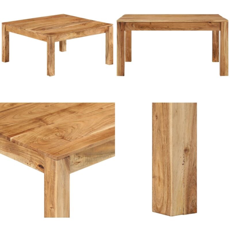 Table basse 80x80x40 cm Bois d'acacia massif - Table Basse - Table Ronde - Meubles De Salon - Mobilier Rustique - Acacia Massif - Home & Living