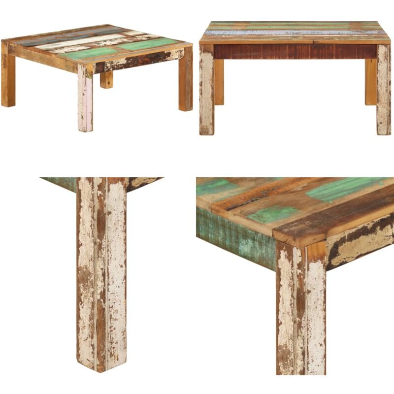 Vidaxl - Table basse 80x80x40 cm Bois de récupération massif - Table Basse - Meuble Rustique - Table En Bois - Table D'appoint - Mobilier Vintage