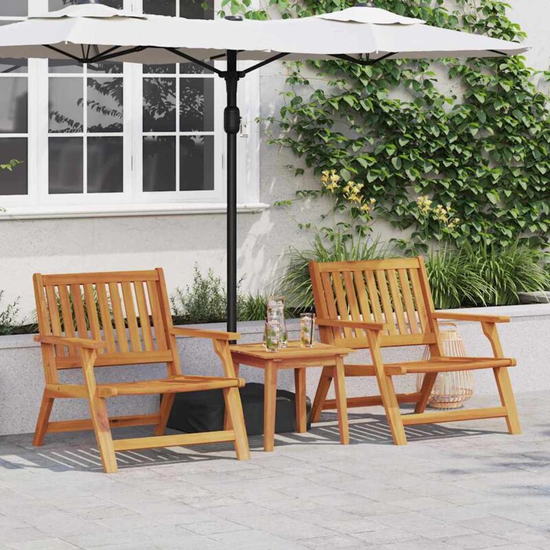 Ensemble de repas extérieur 2 pcs Marron Bois d'Acacia Massif Vidaxl