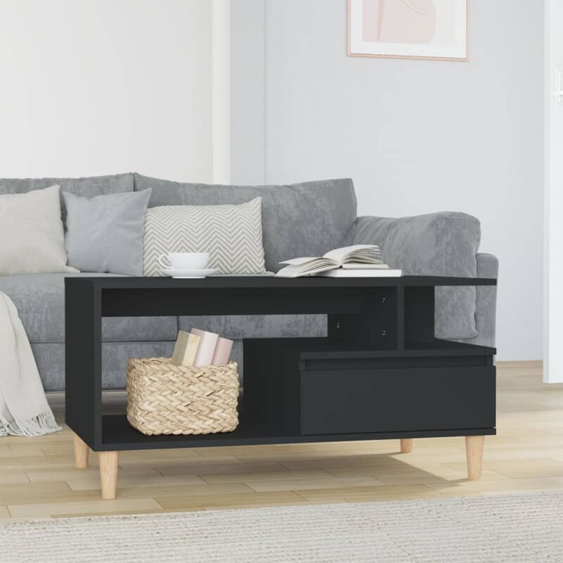 Vidaxl - Table basse Noir 90x49x45 cm Bois d'ingénierie